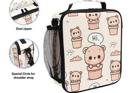 ALAZA Cute Teddy Bear Lunch Box Girls Insulated Lunch Bag