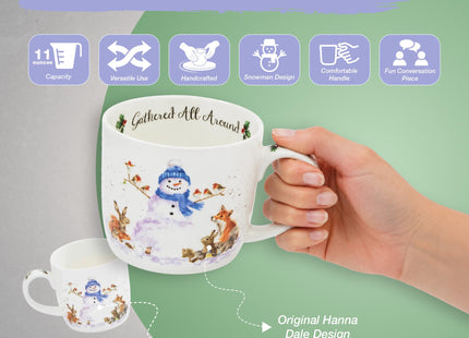 Portmeirion Wrendale Designs"Gathered All Around" Snowman 0.3L Christmas Mug