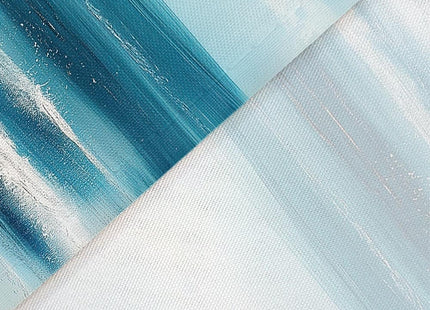 BSRAMZ Abstract Beach Shower Curtains for Bathroom, Coastal Teal Oil Painting Ocean Shower Curtain, Sea Wave Seagull Nautical Coastal Summer Bathroom Bathtubs Decor Curtains with Hooks,72X72