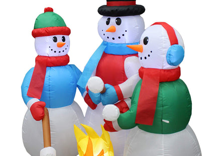 5 FT Christmas Inflatable Snowmen Campfire Roasting Marshmallows