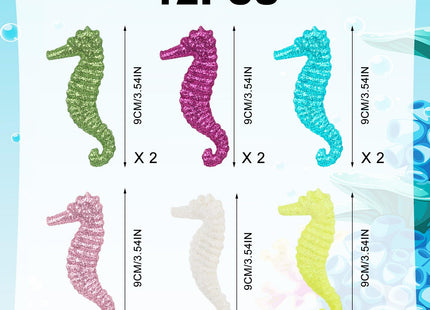 Ocean Seahorse Christmas Ornaments 12 Pcs Coastal Beach