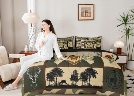 Erosebridal 7-Pieces Fishing and Hunting Bedding Set Twin Size