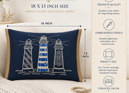 Comfy Hour 18 x 13 Inch Nautical Pillow, Lighthouse Throw Pillow