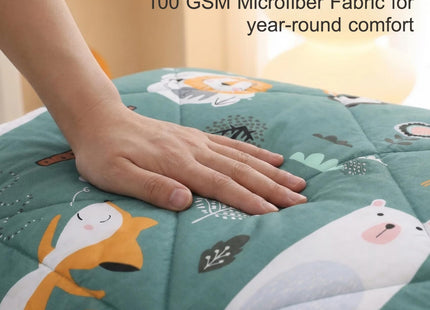 JSD Green Forest Animal Kids Comforter Set Twin Size