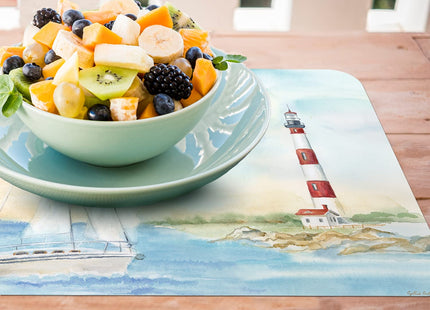 CounterArt Lighthouse Scene Reversible Easy Care Placemat 4 Pack