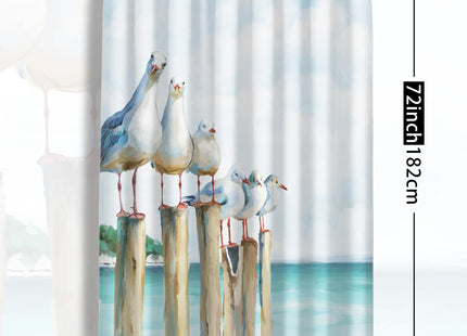 SUMGAR Ocean Seagull Shower Curtain for Bathroom, 72x72 Inch, with 12 Hooks