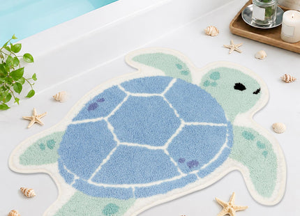 NIGOWAYS Sea Turtle Bath Rugs for Bathroom,Cute Bath Rug Cartoon Turtle