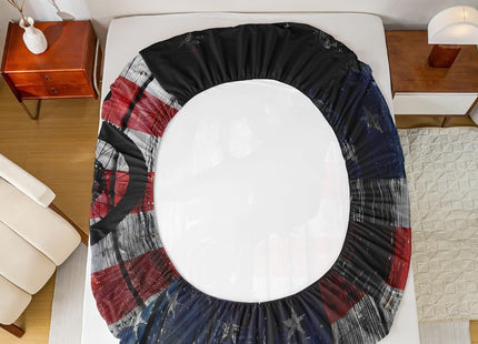 American Flag Fitted Sheet Twin Size Boys Dirt Bike Racing Motocross Rider Bedding Set Kids Teens Men Rustic Farmhouse Wooden Deep Pocket Sheet Retro Black Pine Tree Silhouette Bed Sheet 2pcs