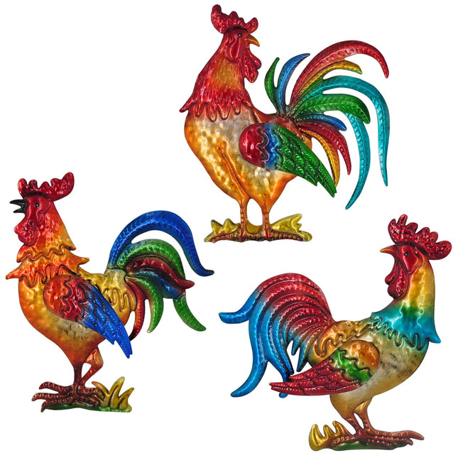 Rooster Metal Wall Art Kitchen Chicken Decor Room Bedroom Farmhouse Cabin