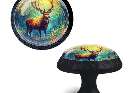 Cabinet Knobs Crystal,Deer in a Sunlit Enchanted Forest Mushroom Drawer Hardware Cabinet Pulls for Home Decor,Dressers,Kitchens Bathroom with Screw 1 Pack