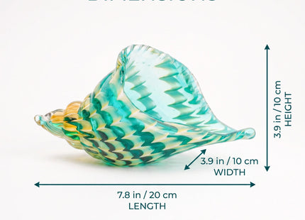 Qf Hand Blown Seashell, Beautiful Home Decor, Handmade Glass Art, Glass Conch