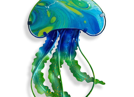 LIFFY Jellyfish Decor Ocean Nautical Beach Wall Decor Fish Wall Art Outdoor Indoor Hanging Jellyfish with LED Fairy Lights for Patio,Garden,Yard,Pool,Beach,Home Gift