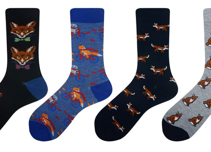 Men's Fox Socks Fox Gifts Silly Fun Novelty Dress Socks Clothes for Men