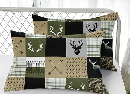 Nttopship Hunting Camo 4 Pieces Bed Sheet Sets Full Size Deer Hunting Camo Bedding Sets with 16" Deep Pockets Hunt Deer Bedroom Decor,Bedding Set 4 PCS(1 Fitted+1 Flat+2 Pillowcases)