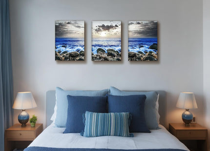 SERIMINO Coastal Beach Wall Decor, Ocean Landscape Canvas Prints Office