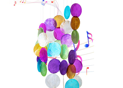 YU FENG 19.6 Inch Capiz Seashell Wind Chimes, Coastal Garden Decor