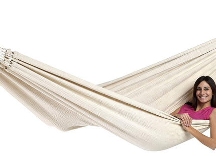 BYER OF MAINE Paradiso Hammock, Authentic Brazilian, Naturalesa, Recycled Cotton/Polyester Blend, Double, 142" L x 68" W, Holds up to 400lbs