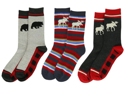 Lazy One Novelty Crew Socks Bundles, Funny Crew Socks, Moose, Bear, Plaid