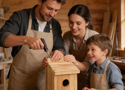 NATUREYLWL Bird House for Outside,Natural Wooden Bird Houses Outdoor,Thicken Birdhouse for Bluebird Chickadee Swallow Wren Assembly Required