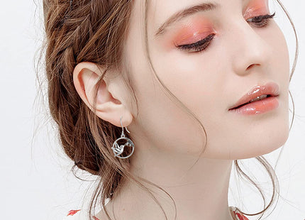 Hummingbird Dangle Drop Earrings for Women 925 Sterling Silver Bird Flower Jewelry Hummingbird Earrings Mother's Day gifts