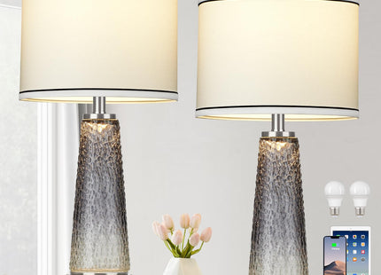 26" Coastal Table Lamps for Living Room, Modern Bedside Lamps for Bedroom