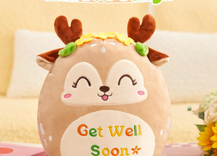 CozyWorld Get Well Soon Deer Plush Pillow Cuddlt Sika Deer Stuffed Animal