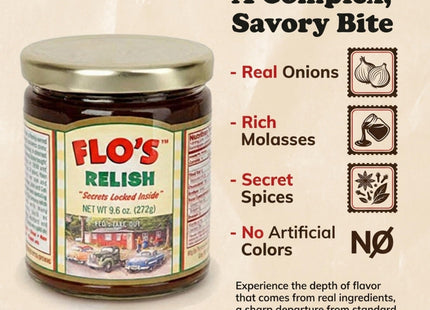 Flo's Hot Dog Relish - Original Homemade Secret Recipe - Two 9.6 Ounce Jars