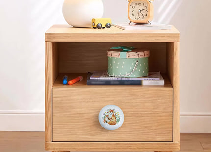 Lasyman 8Pack1.5 Flower Safari Animals Ceramic Cabinet Knob Cute Bear Nursery Kids Furniture Handle Round Dresser Drawer Knobs and Pulls