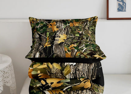Erosebridal Camo Bedding Set Full Size Cabin Lodge Forest Woods Comforter Set for Teens Adult Men Bedroom, Rustic Farmhouse Bedding Comforter Sets Hunting Tree Camouflage Themed Quilt, Brown Green