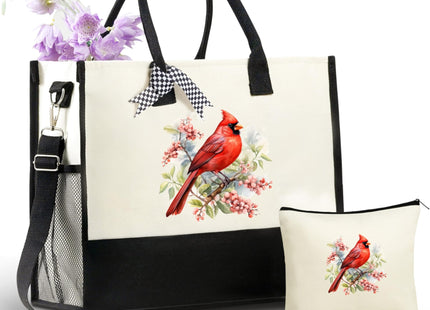 InnoBeta Cardinal Gifts for Women, Cardinal Tote Bag with Top Zipper Closure and Shoulder Strap