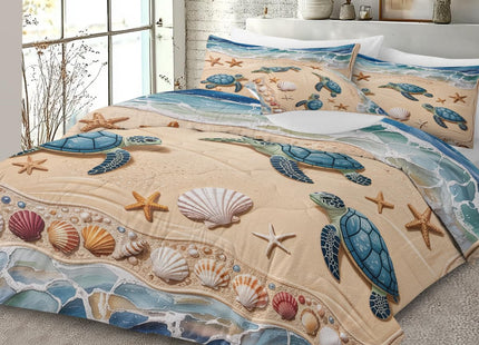 Sleepwish Coastal Turtle Comforter Set 4-Piece Twin