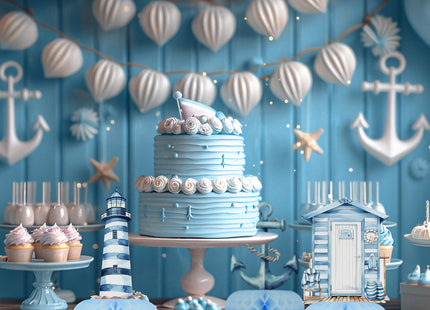 Nautical Baby Shower Table Centerpieces – 12PCS Ocean Sailor Boy Decorations for Blue Baby Shower or First Birthday, Whale Boat Lighthouse Nautical Party Decor