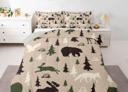 Feelyou Cabin Lodge Comforter Set Twin Size 3 Pcs for Kids Boys Girls