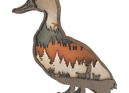 Laozai 3D Wooden Animal Decor, Deer and Bear Home Decor for Wall and Tabletop,Best Gift for Christmas (Crow)