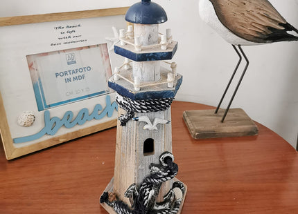 Wood Lighthouse Nautical Decor Tabletop Centerpiece Lighthouse Sculpture
