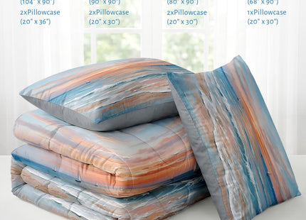 Nesker Twin Comforter Set, 2 Pieces Ocean Beach Bedding, All Season