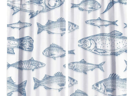 INSFBRB Watercolor Nautical Fish Blackout Curtains for Living Room,Abstract Boho Retro Sea Animal Swiming Fish Window Drapes - Thermal Insulated and Noise Reduction,2 Panels 45L x 21W