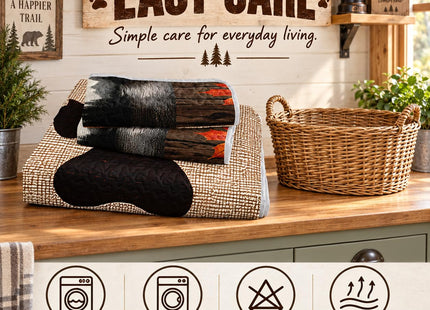 AILONEN Rustic Bear Quilt Set Queen Size,Western Bedspread Bedspread Coverlet with 2 Pillowcases,3-Piece Bear Walk Cabin Plaid Bedding Set
