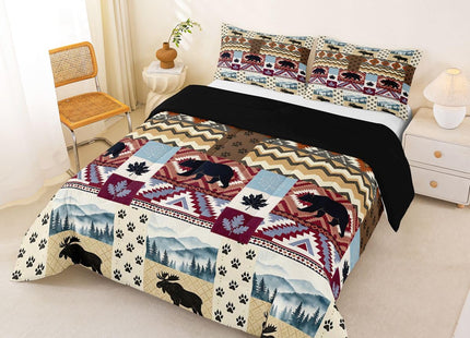 Feelyou Rustic Bear Comforter Set Kids Wild Animal Cute Deer Comforter