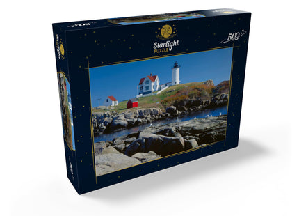 MyPuzzle Nubble Lighthouse At Cape Neddick, York Beach, Maine, USA - Premium 500 Piece Jigsaw Puzzle for Adults