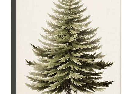 Vintage Christmas Tree Canvas Wall Art,Botanical Pine Tree Print Poster