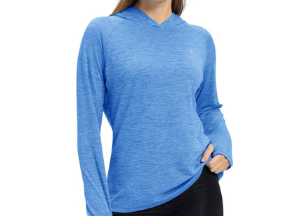 TBMPOY Womens UPF 50+ Sun Protection Hoodie Shirt Long Sleeve Fishing Hiking Outdoor UV Shirt Lightweight Lake Blue M