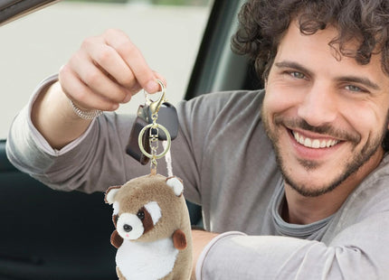 Abaodam Raccoon Keychains Plush Stuffed Animal Keychain Soft Raccoon Toy