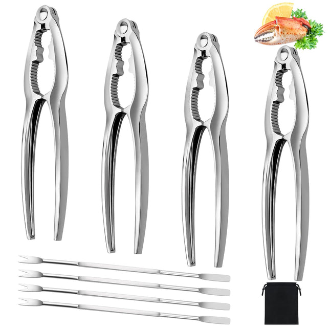 8 Pcs Crab Crackers and Tools Set, Crab Leg Cracker Tools for Seafood Nut