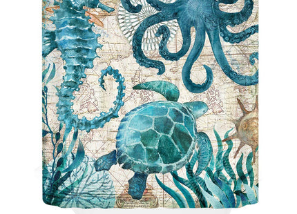Prohalo Nautical Sea Animal Shower Curtain mat