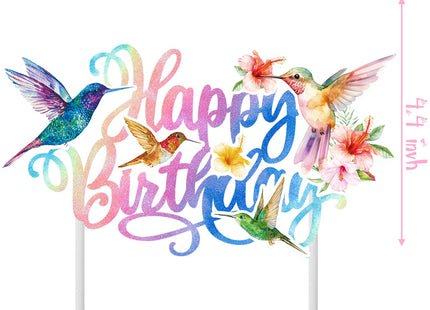 Hummingbird Party Cake Topper Hummingbird Birthday Cake Decoration Hummingbird Mother's Day Decoration Bird Cake Topper for Hummingbird Theme Baby Shower Party Supplies