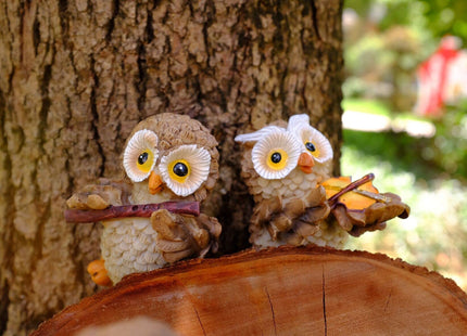 SMANSNAY Owl Decor Statue, Home Office Ornaments, Cute Owl Figurines for Home Decoration, Great Owl Gifts for Women, Boys, Girls(Pack of 4)