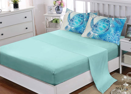 HOSIMA 7Pcs Sea Turtle King Comforter Set Ocean Themed Animal Bedding.