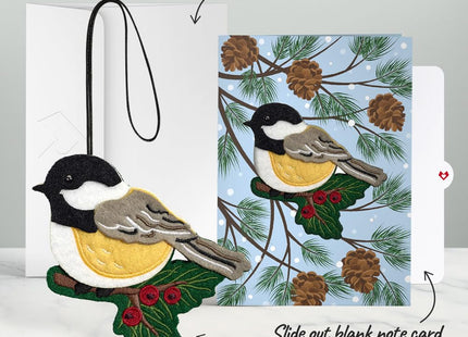 Lovepop Winter Chickadee Christmas & Birthday Card with Notecard & Envelope