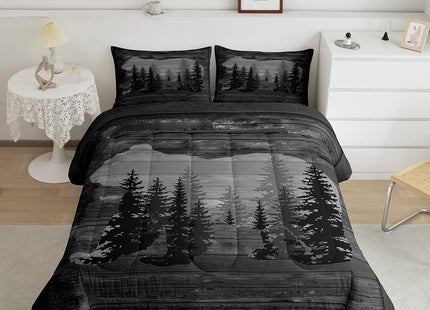 Rustic Bear Comforter Set Kids Farmhouse Wild Animal Comforter for Boys